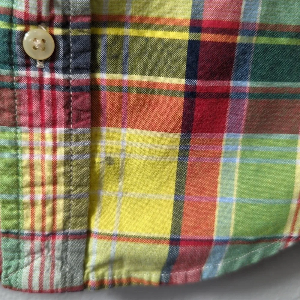 Ralph Lauren Toddler Boys‎ Size 2/2T Long Sleeve Button Up Yellow Plaid Shirt 68